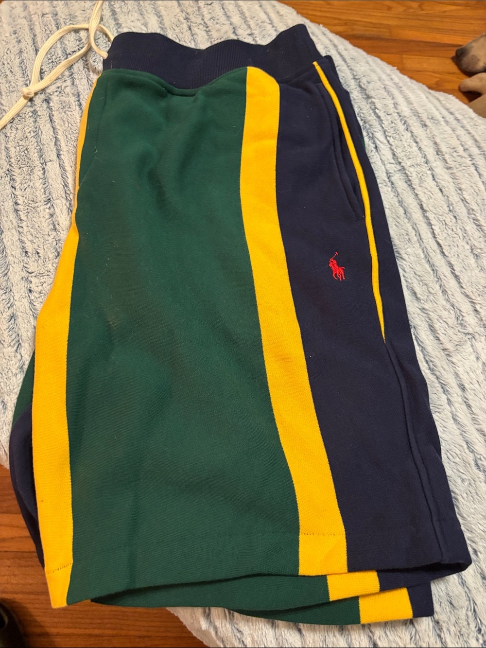 Ralph Lauren Green, Navy & Yellow Athletic Shorts